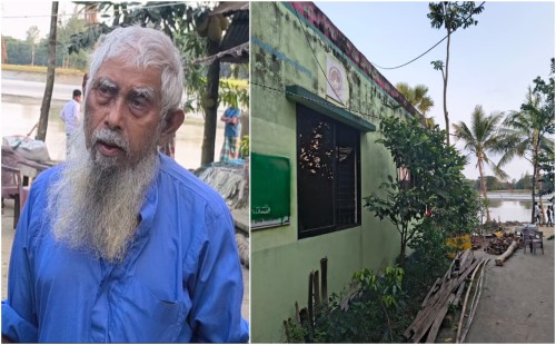 নদী ভাঙনের মুখে ‘বীর নিবাস’   শেষ বয়সে আশ্রয় হারানোর শঙ্কায় মুক্তিযোদ্ধা সামছুল হক