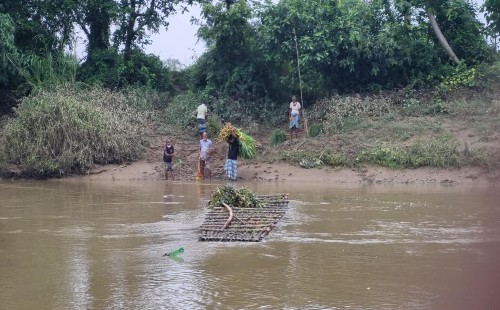 ফুলগাজীর জগতপুরে নদী পেরোতে সাঁকোই ভরসা